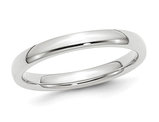 Ladies 10K White Gold 3mm Polished Wedding Band Ring